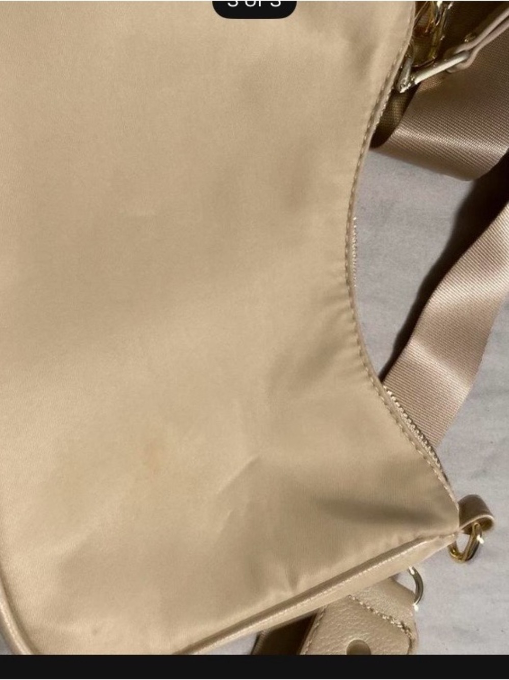 & Other Stories Beige Crossbody Bag with Gold Hardware